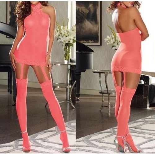 (T709) Kırmızı Jartiyerli Fantazi Takım